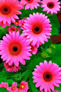 Pink Gerber Daisies; Constructivism