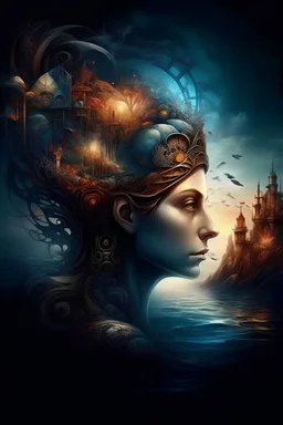 "The mind is an amazing folder of thoughts, sharp focus Award winning photography fantasy oil on canvas very attractive award winning Unreal Engine hdr matte background quilling" trending on Artstation elegant digital art beautiful poster anato finnstark wallpaper 4 k award winning imperial colors fantastic view