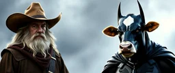 Gandalf as a cowboy, Batman as a cow