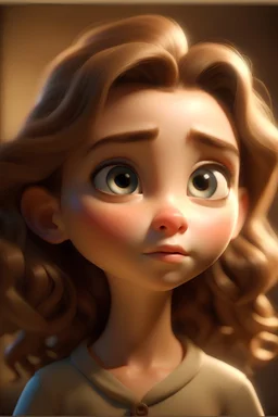 mache ein disney pixar movie poster mit dem gesicht von einem etwa 17 jährigen mädchen mit hellbraunen etwas lockigen schulterlangen haaren, grosse braune augen, einem muttermal oberhalt ihrer lippe, weniger voluminöse augenbrauen. auf ihrem gesicht ist ein verbot zeichen. unterhalb ist ein regenbogen, auf dem regenbogen steht ein einhorn