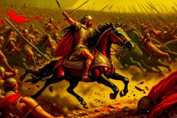 Alexander charging into battle, his army ready for conquest. But little did he know, a cunning adversary had set a trap, turning the tide of the battle in a way that left Alexander stunned and strategizing on the fly!"