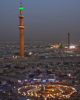 The city of Karbala and between the two holy shrine in night