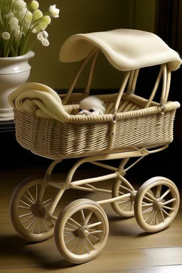 Vintage pram, natural,