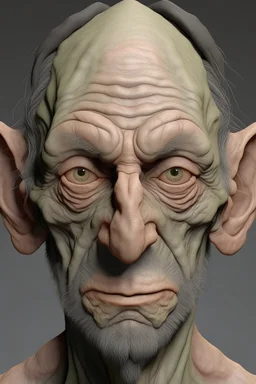 ,make a ugly human but very realistic with normal ears