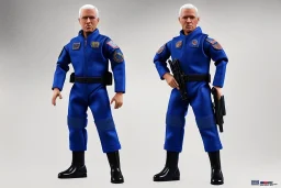 Mike Pence as G.I. Joe toy Doll figure With a pistol space force Blue fabric uniform, black Moonboots