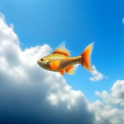 a fish flying in the sky