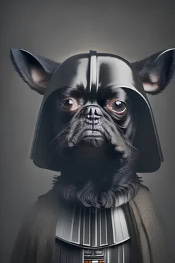 Portrait of Dog as Darth Vader