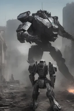 Armored core robots are in urban areas