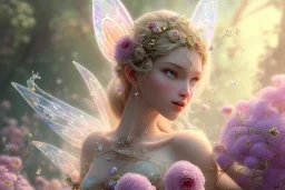 one very little beautiful fairy on a big crystal subtle flower in a galactic ambiance, transparent petals, delicate colors, in the foreground, full of details, smooth, bright sunshine，soft light atmosphere, light effect，vaporwave colorful, concept art, smooth, extremely sharp detail, finely tuned detail, ultra high definition, 8 k, unreal engine 5, ultra sharp focus