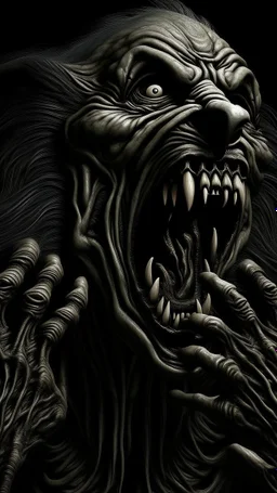 The wolf man Howling in giger style