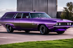 a military fighter jet station wagon hybrid purple paint job metallic