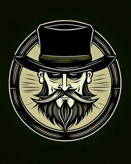 logo for the swearing craftsman, vector 3 colours, print stamp, subtle smile, thick smoke, feather