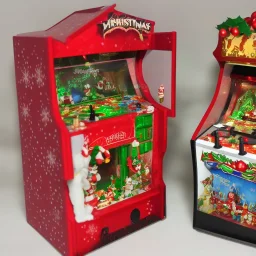 miniature christmas scene arcade games