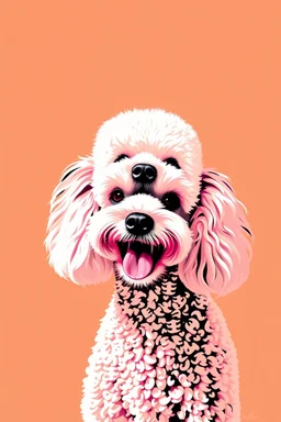 poodle dog in the style of warhol