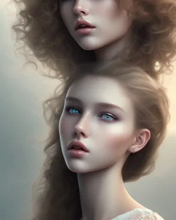 Very pretty teenage girl, angelic beauty, tender, cute, long curly hair ,honey eyes، sexy, perfect, real,realistic, cinematic، Attention to detail