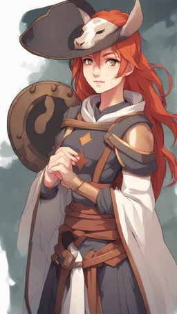 Teenaged Female Red haired kitsune paladin/bard