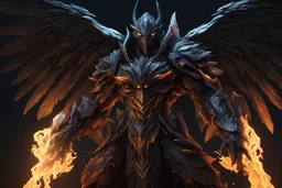 grendel in 8k solo leveling shadow artstyle, angel them, neon effect, full body, fire and ice, apocalypse, intricate details, highly detailed, high details, detailed portrait, masterpiece,ultra detailed, ultra quality