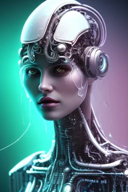 cyberpunk, head, women, portrai, cry, tears, tron, cyborg, robot, cyborg, white hair, seven , perfekt, real, dream, hr giger