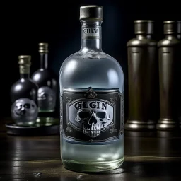 big gin bottle full of ghosts