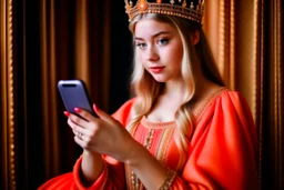 a woman princess on a smartphone