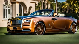 A sleekly designed (((Customized gangsters lowrider Rolls-Royce Dawn Drophead))), adorned with intricate modern modifications and luxurious details that evoke a timeless elegance blended with contemporary flair