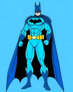 Cartoon of Batman. Full body . Complementary colors