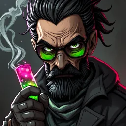 A zaunite chem gangster in the arcane art style