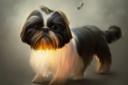 shih tzu charging up to change into its final form, detailed, centered, digital painting, artstation, concept art, donato giancola, joseph christian leyendecker, wlop, boris vallejo, breathtaking, 8k resolution, extremely detailed, beautiful, establishing shot, artistic, hyperrealistic, beautiful face, octane render, cinematic lighting, dramatic lighting, masterpiece