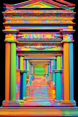 Words are architecture that shape the temple through which your essence is received; Lowbrow post-modern art with a technicolor color palette