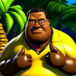 dunkelhäutiger mensch peter griffin in fortnite mit banane