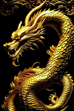 Beautiful Golden Dragon symbol