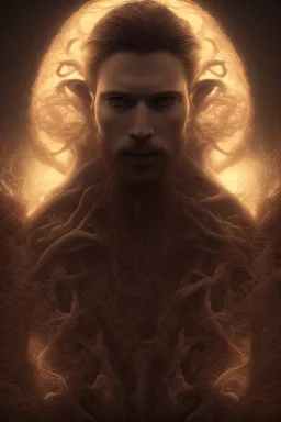 portrait photography of an ethereal beautiful animal goddess, Fire theme art, Dark moody night atmosphere, Portrait of a man by Michelangelo, 8K, close-up face, anatomically perfect face, oak tree roots, ignore NSFW