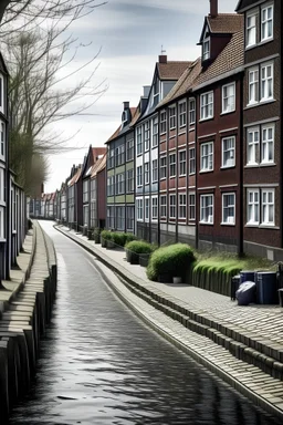 Picture of a street in Aarhus by the harbour