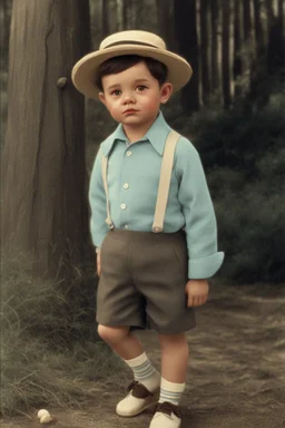 Pugsley Addams wore tailored shorts in lightweight wool flannel, their hue a robin's egg blue. Above them was a crisp white poplin button down, slightly sandy at the cuffs from eagerness. On his feet were miniature espadrilles woven of natural jute. A straw boater hat adorned his mop of dark hair, tilted at a rakish angle. From one pocket peeked the ribboned fuse of a small pyrotechnic device, reserved for after beachside detonation. Ever chatty, the portly boy investigated tidepools and sandy a