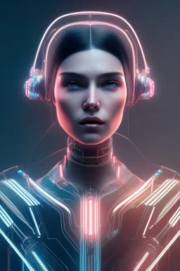 cyberpunk, head, women, portrait, tron