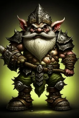 gnome warrior enraged fury berserker fantasy barbarian armored
