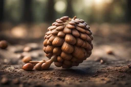 An oak acorn, natural volumetric cinematic perfect light, 135mm, photorealistic, no bokeh, good depth of field, award winning photo, beautiful composition, 16k, HDR, sharp focus, masterpiece