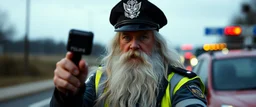 Saruman from LOTR as traffic cop
