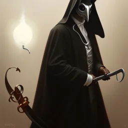 A portrait of a plague doctor, art by RHADS trending on artstation