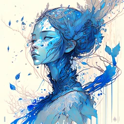 Beautiful teen princess, blue outlines, highly detailed, intricate motifs, organic tracery, perfect composition, digital painting, artstation, concept art, smooth, sharp focus, illustration, Carne Griffiths, pixar, Victo ngai, Jean Baptiste Monge, shiny aura, Dan witz