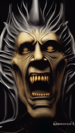 The mummy laying in his death chamber Howling in giger style
