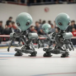 Alien robots in a curling competition