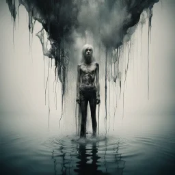 Fear death by water by Tokujin Yoshioka, Alice Pasquini, Costa Dvorezky, Ronald Balfour, Nathan Wirth, Francesca Woodman, Andy Warhol, Claude Cahun, Paolo Roversi, surreal hallucinatory, sharp focus, intricately detailed"