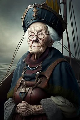 old woman captain of medival ship