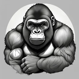 Art illustration gorilla lineal art