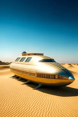 A space boat in the desert of the State of Kuwait