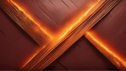 Hyper Realistic Glowing-Golden-Diagonal-Intersecting-Lines on rustic-orange-&-maroon wall with embers