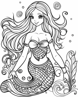 simple mermaid coloring pages