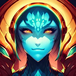 Alien Queen, beautiful face, portrait