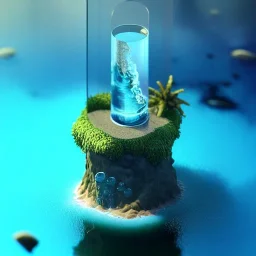 The Isometric Glass Tall Box Mini Model Little Real Island Mixed Water Fall Under Ocean Sunshine Summer Background Blue Sea, The Last Of Us / Avatar, Octane Render / ZBrush, Cinematic, IMAX Film, Nikon D750, 16K, Autostereoscopy, Anthropomorphic, Golden Ratio, Geometry, Symmetric, Depth Of Field, Highly Detailed, Ultra Realistic, Beautiful Lighting, Halfrear Lighting, Soft Light, Candoluminescence, Cast Shadow, Reflective, Glow, Translucent, Normal Map, Carbonated --testp